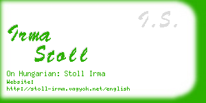 irma stoll business card